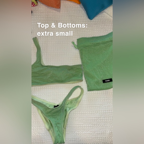 Triangl one shoulder bikini in green sparkle - Picture 2 of 2